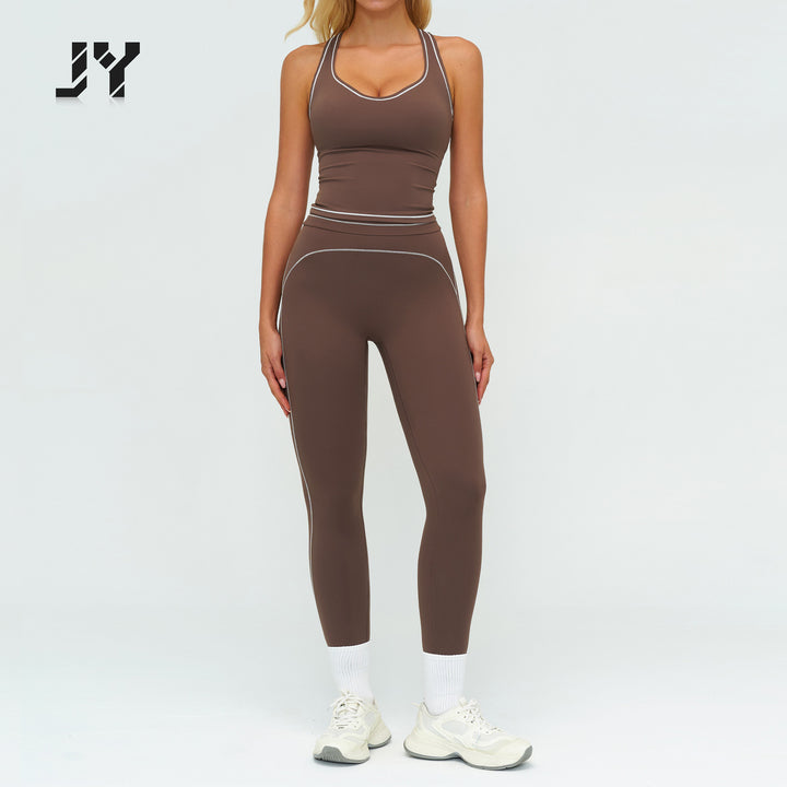 JY New Arrival fitness jogging women's exercise set, tight fitting high waist comfortable breathable women's yoga set