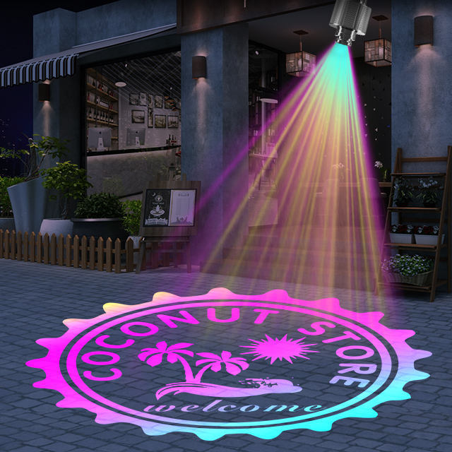 Waterproof Outdoor Led Projector IP67 HD Advertising Light for Custom Logo Gobo Projection on Store Signage