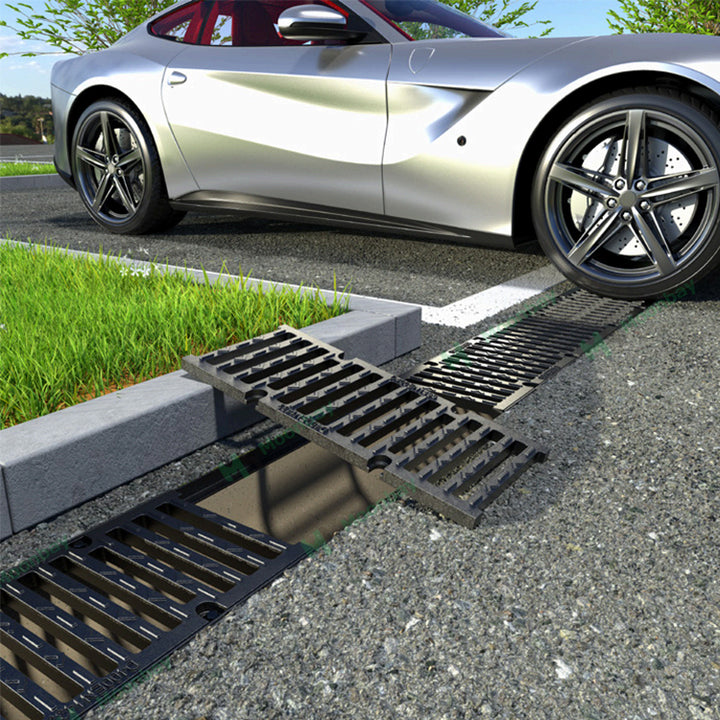 Modern Style Cast Iron Cover with Polymer Concrete Trench Drain Channel Grating for Garden Road Drain Away Water
