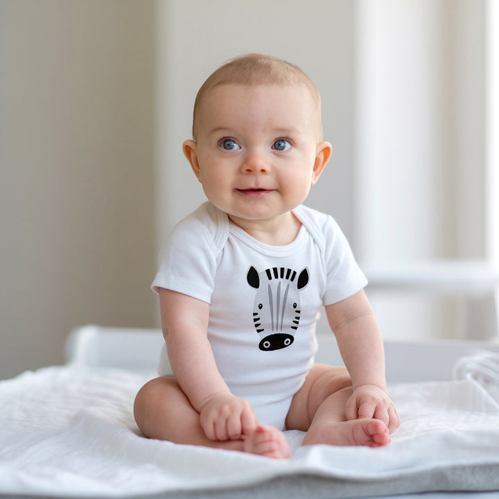 GOTS 100% Organic Cotton Short Sleeve Animal Print Newborn Summer Romper Baby Bodysuit Onesie