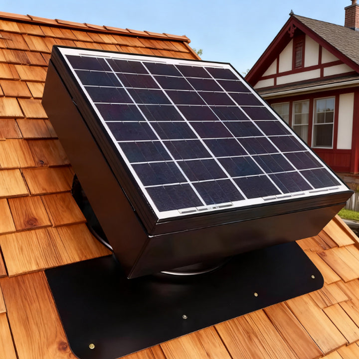 14inch 60W BLDC Motor Thermostat Solar Axial Flow Fans Attic Roof Industry Exhaust Vent Whirly Bird Roof Ventilation