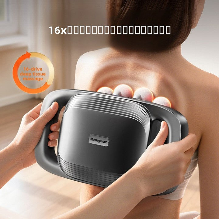 16-Head Cordless Massage Gun with Heat for Whole-Body Muscle Relaxation 1200-2000mAh Battery