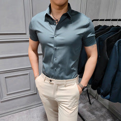 OEM Custom Logo Chemises Hommes 2023 Camisas Manga Corta Business Dress Mens Shirt Shorts Sleeve Office Men's Shirts