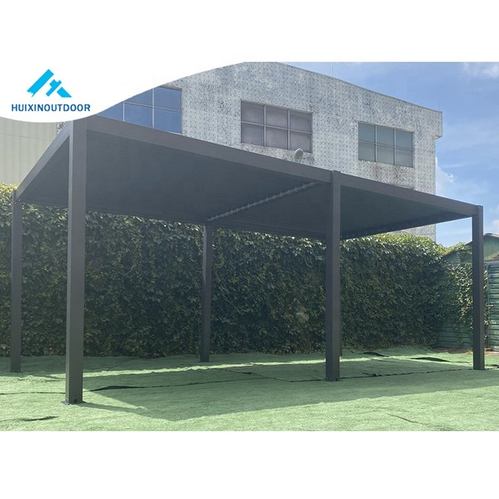 Bache Techo Giardino Side Aluminum Frame Pergula Backyard Patio Vinyl Motorised Modern Pergola Waterproof
