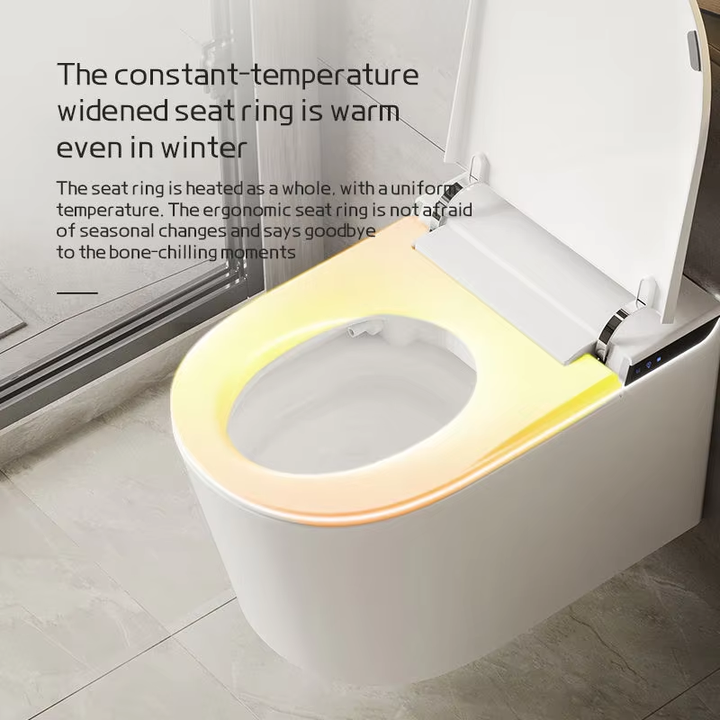 P-Trap Wall Hung Smart Toilet With Tank Rimless Sensor Flush Automatic Remote Control WC Lavatory