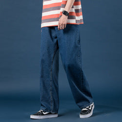 Fashion Custom oversized jeans men wide straight jeans men Straight Leg Loose Long Hommes Denim Pants Baggy Jeans
