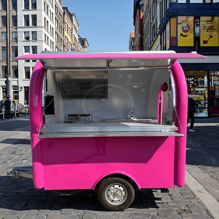 Customizable Mini Outdoor Service Cart Towable Mobile Food Truck for Coffee & Ice Cream Catering Full Kitchen Equipment Included