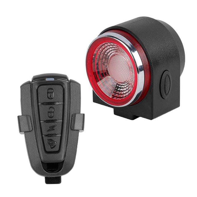 Multifunctional USB Bicycle Tail Light Remote Control Smart Bike Alarm Lock LED Light Source PC Material Rear Mount