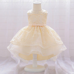 Hot Sale Kid Clothing Girl Princess Dress Kids Shoulder Lace Half Sleeve Ball Gown Flower Girls Dress Patterns
