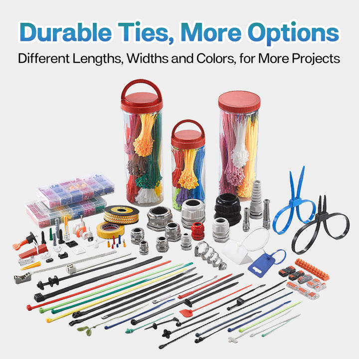 Wholesale Self-Locking UV Resistant Heavy Duty Zip Ties Black Nylon 66 Cable Ties for Industrial Cable Management