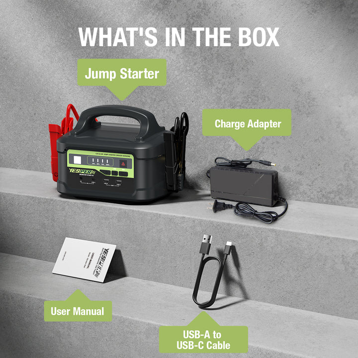 Yesper P1 New Arrival High Power Emergency Portable Jump Starter 12V 24V 58800mAh Power Pack Starter Jump