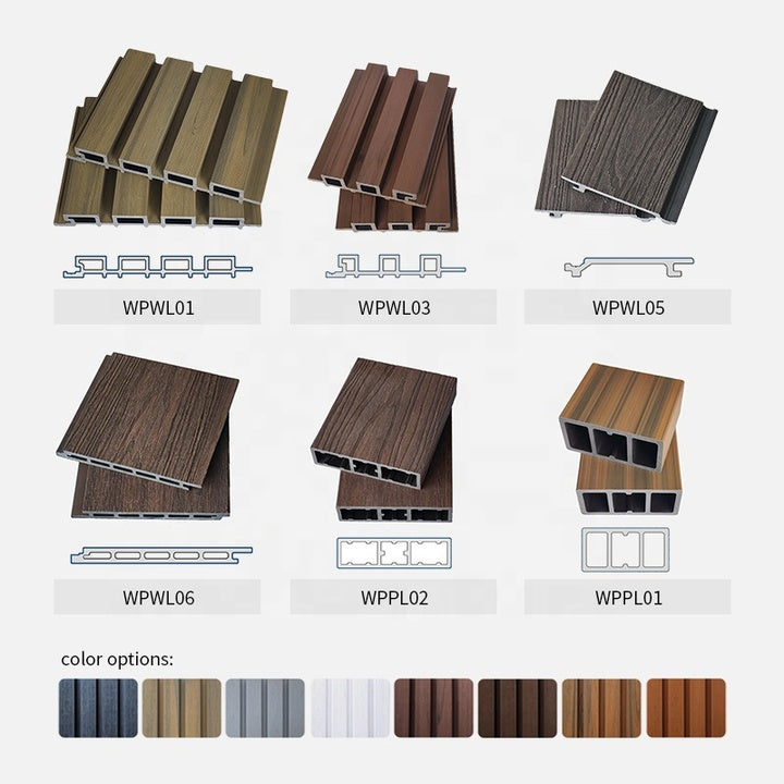 Grey WPC Exterior Siding Panels, Multi-Directional Composite Wall Board for Nordic Style House Facade