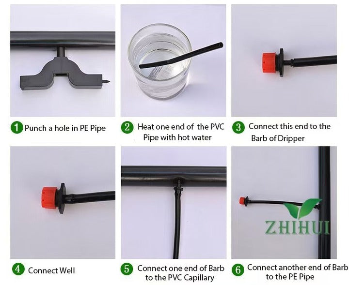 3/5mm 4/7mm High Quality Black PVC Micro Capillary Tubes for Connecting Agricultural Irrigation Sprinkler Head/Arrow Dripper