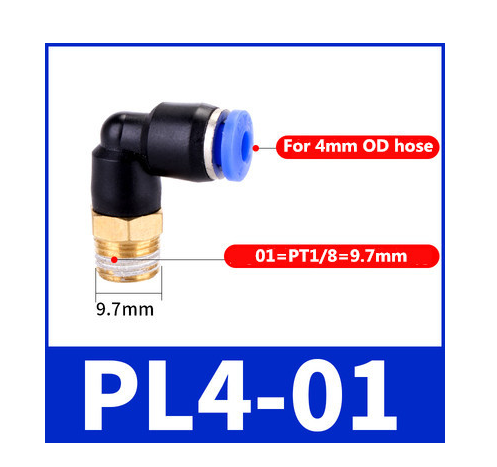 100 Pcs PL8-01 PL8-02 PL8-03Pneumatic Fittings Air Quick Connector