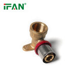IFAN Easy Assemble PEX Fittings 16-32MM OEM ODM Red Male Female Socket Elbow Tee Brass Press Fitting
