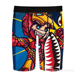 Oem Factory Quick Dry Long Boxers For Man Fashion Beach Swimsuits Full Printed Men Underwear