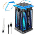 4000mAh Solar LED Bug Zapper Cordless Electric Mosquito Moth Killer for Patio Rechargeable Blue Light Mosquito Traps Zapper