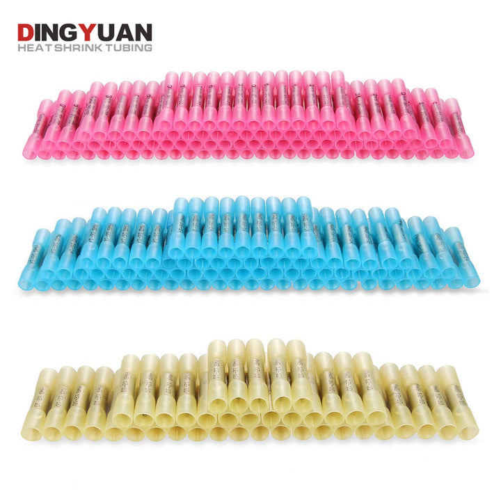 DINGYUAN Heat Shrink Butt Connectors Terminals Waterproof Wire Connector Marine Auto Electrical Terminals Crimp Splice Connector