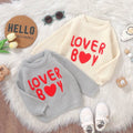 Newborn Baby Clothes Autumn and Winter New Cute Knitted LOVER BOY Pattern Top Baby Girl Round Neck Sweater