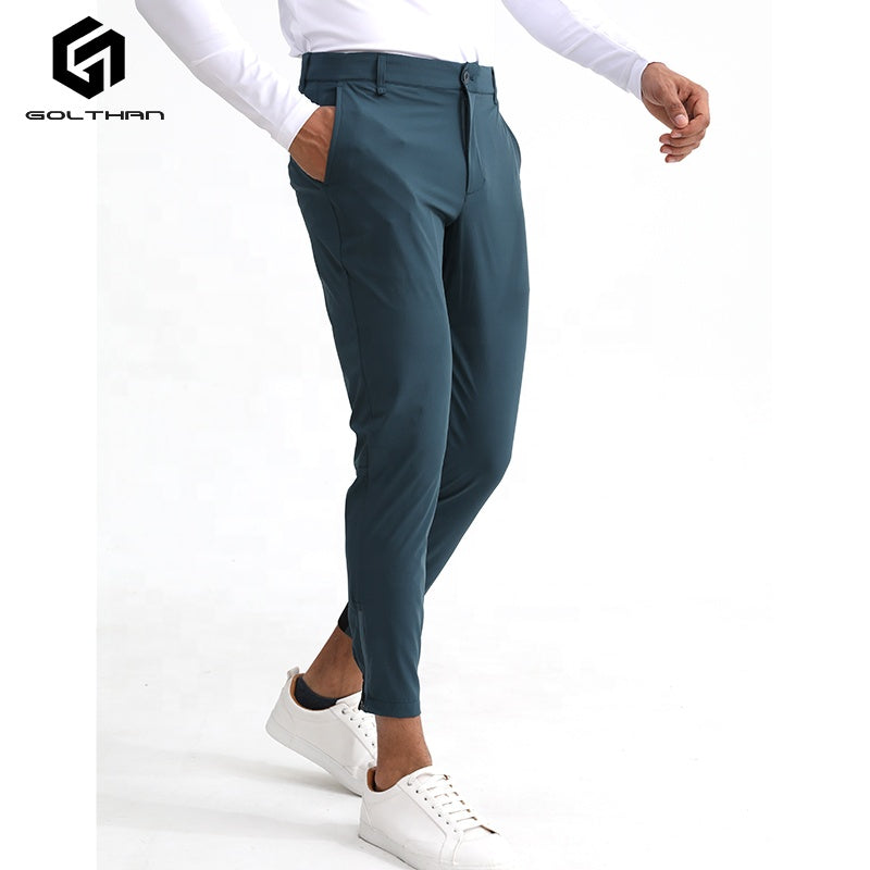 Golthan Wholesale Men High Quality Custom logo Nylon Athletic Golf Wear Blank Sports Jogger Pants