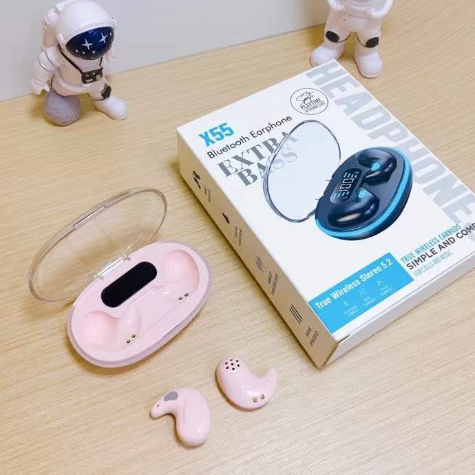 2026 Cheap Invisible Wireless Earphone Bt 5.3 Handfree 9D Stereo Sports Gaming in-Ear Headphone x55 sleeping earbuds