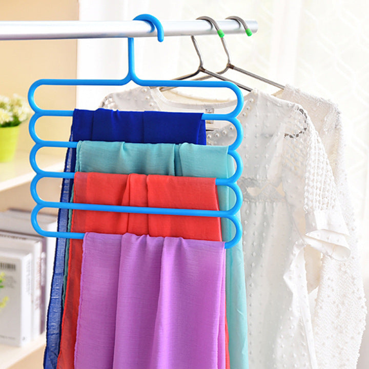 Trouser Rack Household Trouser Clip Wardrobe Hanger Hanging Towel Scarf Storage Multifunctional Magic Skirt Drying Multi-layer