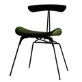 Nordic Design Dining Chair With Leather Seating And Black Metal Leg For Dining Room Furniture Kitchen Room Furniture In Stock