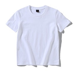 High Quality 200gsm 100% Cotton Children's Short Sleeve Loose T-shirt Boys Girls Solid Color Blank Printable Shirt Custom Logo