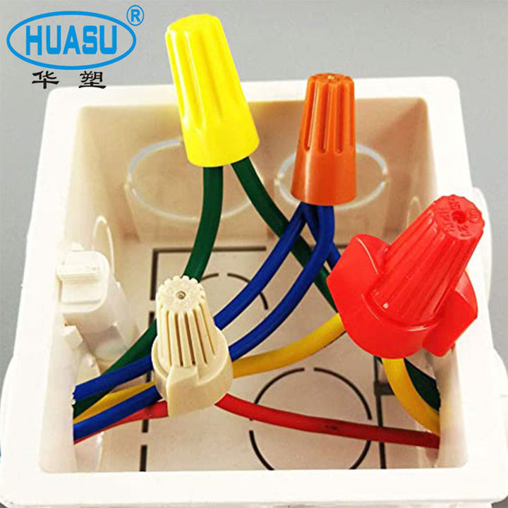 HUASU 100pcs HP11 Yellow Easy Outdoor Seal Elec Easy Twist on Application Wire Connectors Waterproof Nuts