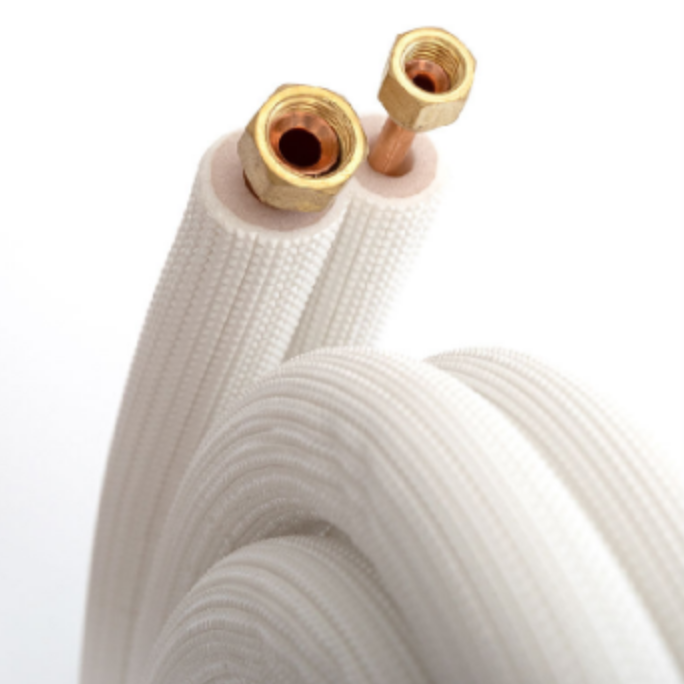 High Quality C11000 Grade Pure Copper Air Conditioning Connection Pipes 3/5 Meters with PE Insulation Layer for HVAC Use