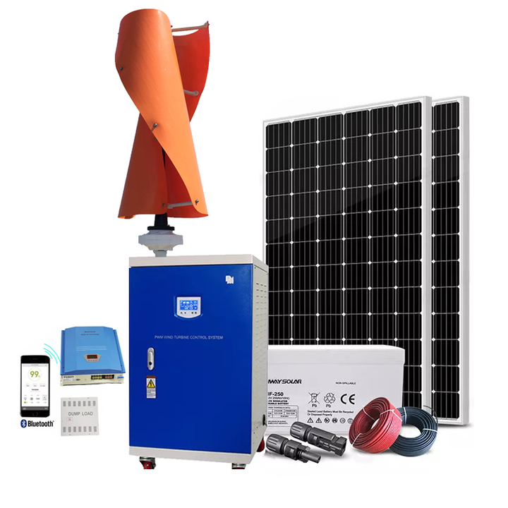 10KW Wind Turbine 5KW Solar Energy Systems Hybrid Solar Wind Power System MPPT Controller Lithium Ion Battery for Home Use