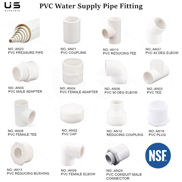 White Plastic Water Supply Pipes NSF Certified DWV Pipe Fittings Drainage Conduit Plumbing PVC Sch40 Pressure Pipe