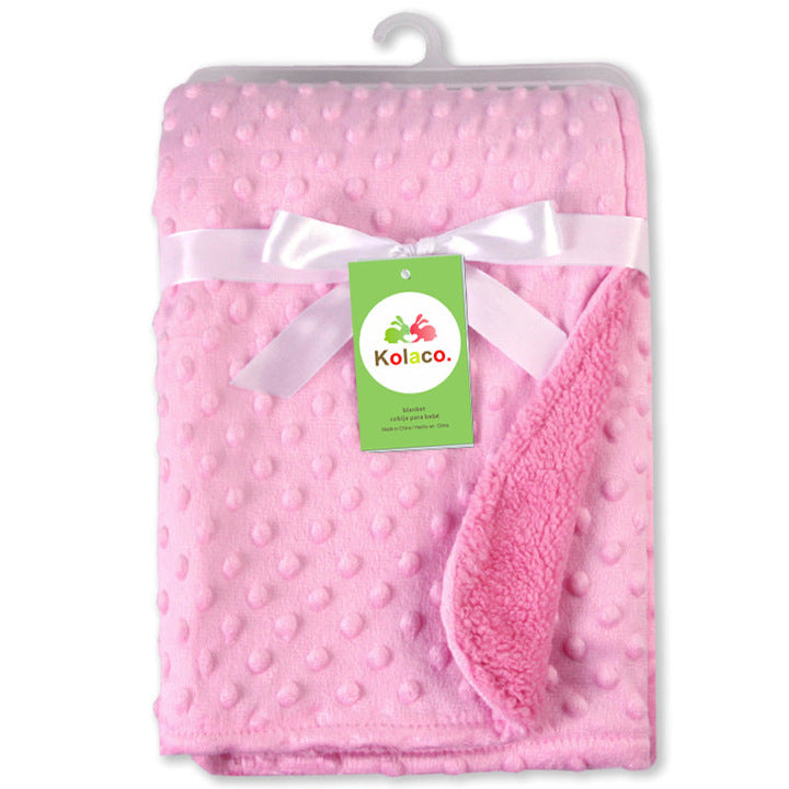 Songmai Double Layer Coral Fleece Plush Minky Receiving Blanket Bedding Soft Minky Comforting Baby Blanket Custom Wholesale