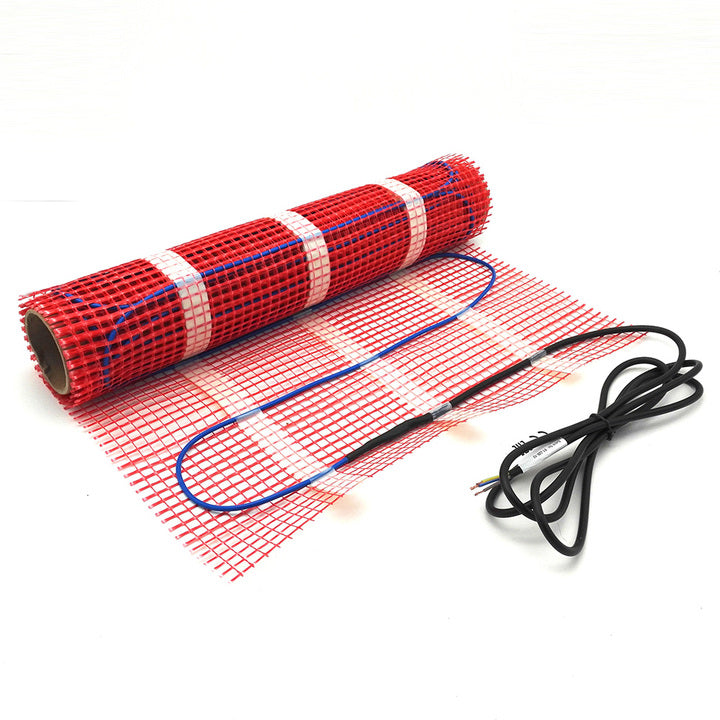 150W/M2 50cmX20m Electric Radiant Underfloor Dual Core Heating Fibreglass Mesh Mat Kit System for Tiles Ceramic Porcelain Stone