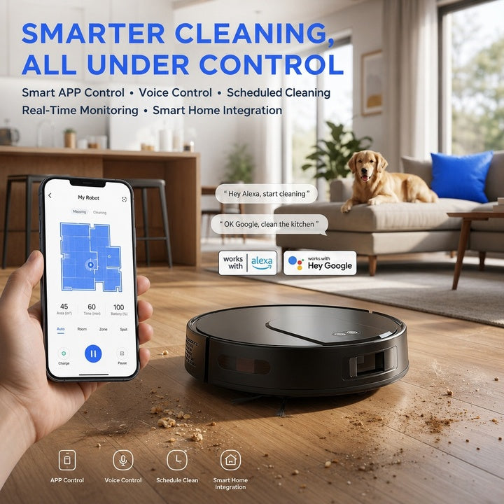 GV2G-SJ 3500Pa Robot Vacuum Cleaner Mop Automatic Cleaning Self-Emptying App-Controlled Plastic for Hotel Household Use