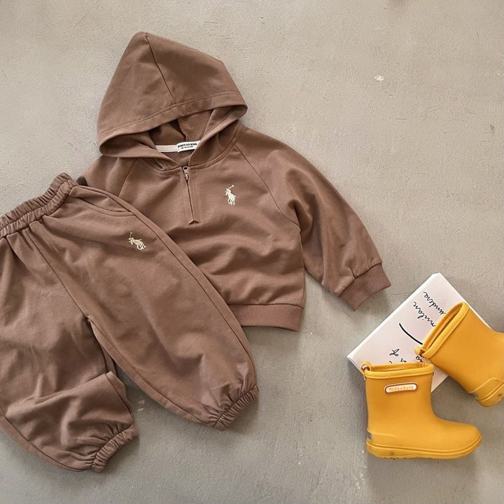 Wholesale Baby Clothing Sets Kids Boys Winter Clothes Loose Thick Tracksuit Pullovers Tops+Pants 2PCS Outfits