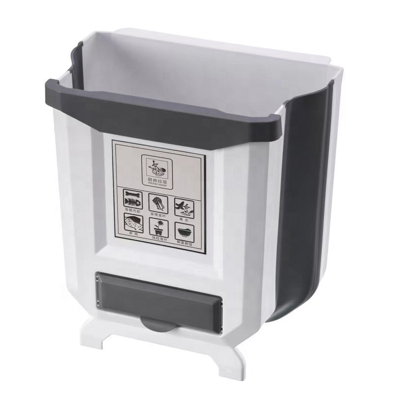Folding Waste Bin/ Kitchen Cabinet Door Hanging Trash Can / large capacity wall door hanging waste bin car trash bin