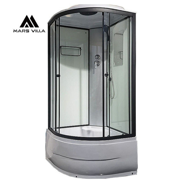 Mars Villa ETL Certified Sliding Aluminium Steam Shower Cabin Bathtub USA Market High Performance Massage Jets Toughened Glass