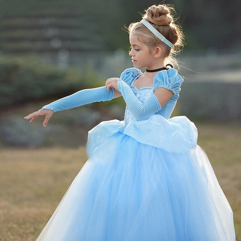Summer Girl flower princess dresses lace birthday party costume wedding kids long skirts stage dance wear
