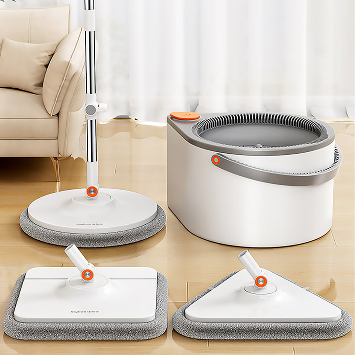 Joybos 2024 Clean Dirty Separation 360 Spin Mop Bucket Set and Wringer with Three Types Mop Heads Mops Clean Floor