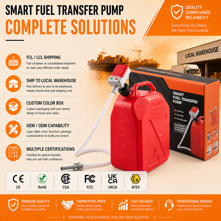 Wholesale OEM Portable Electric Fuel Transfer Pump DC 12V Motor Low Pressure 3.2GPM Fuel Transfer Pump Auto-Stop Sensor 4 Tank