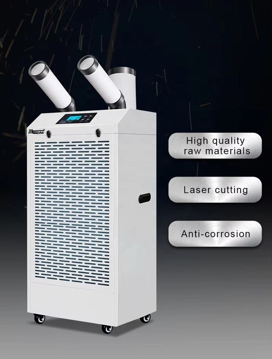 Shiman 1500W 220V DC Fan Motors 600m/h Portable Industrial Air Conditioner Spot Cooler Floor Standing 1 Year Warranty