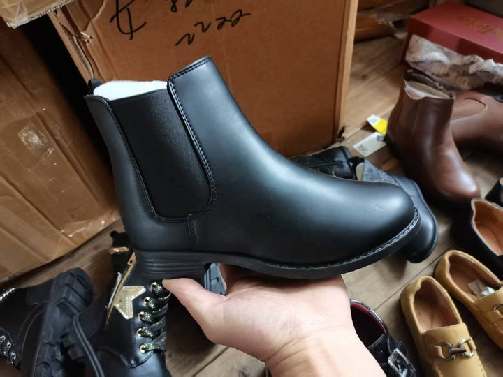 Mixed Children's Leather Shoes Boys' School Shoes Black Single Shoes Boys' Leather Boots in Stock for Wholesale