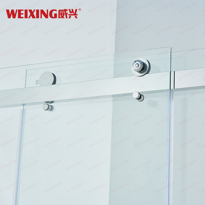 Weixing Good Price Bathroom Tempered Glass 304 Stainless Steel Double Sliding Frameless Rectangle Shower Room