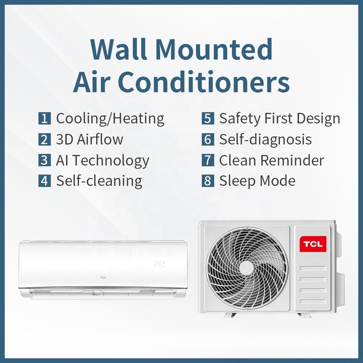 TCL Air Conditioners for Home 9000-24000Btu Fast Cooling Inverter Mini Split Air Conditioner Wifi Control Aire Acondicionado