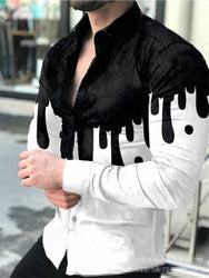 Fashion Custom Men Tee Dress Shirts Casual Clothes Long Sleeve Printing Shirts For Mens