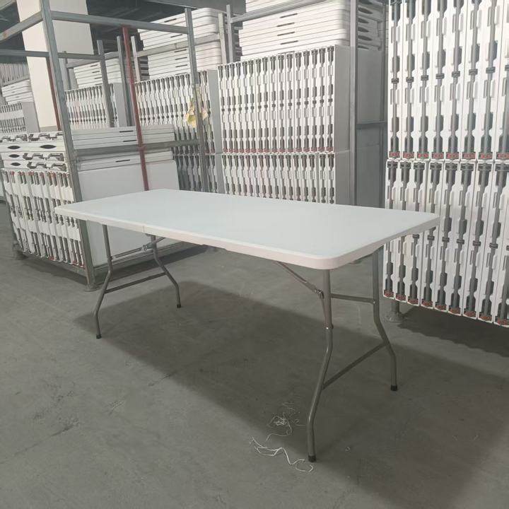 Wholesale 6ft 72 Inch 180cm Portable Rectangle White HDPE Plastic Outdoor Party Event Folding in Half Long Table