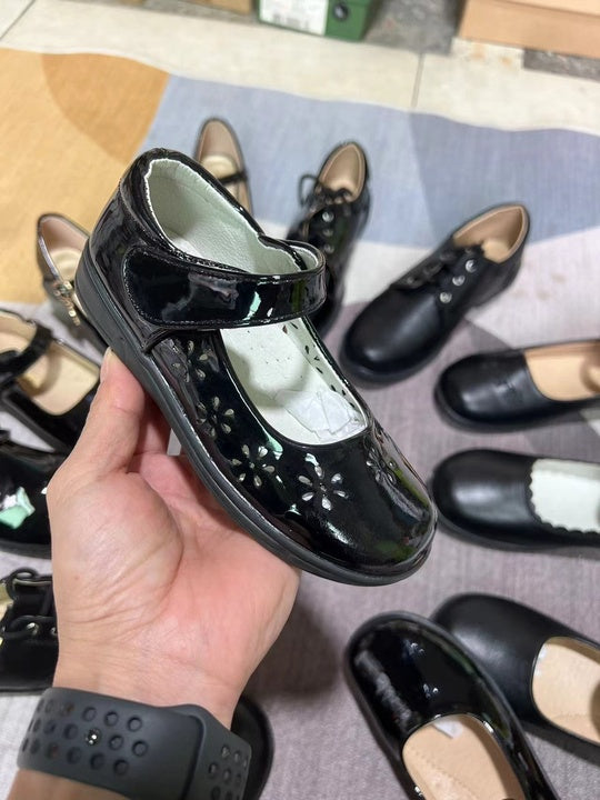 NEW Arrived Children's School Shoes Black Hot Selling Children's Leather Shoes Students Soft Soled Leather Shoes Wholesale