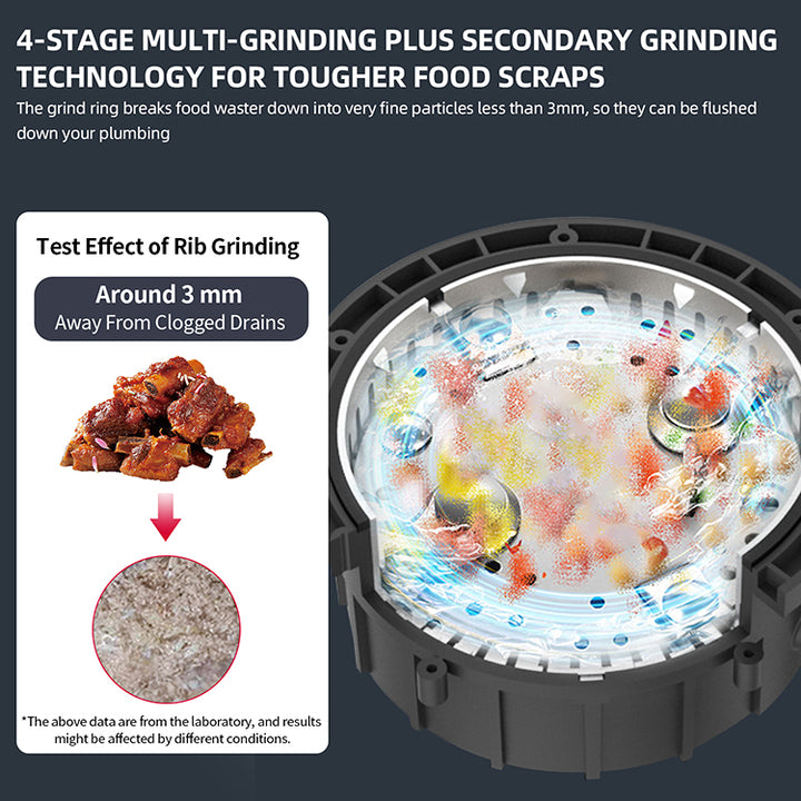 Garbage Disposal 1/2 HP Continuous Feed Food Waste Disposer with Stainless Steel Grinding System