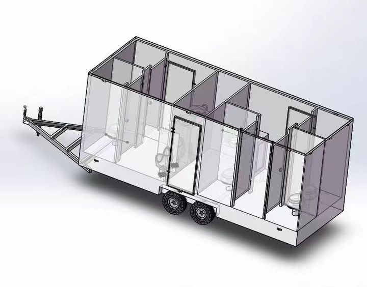 Portable Bathroom Unit Shower and Toilet Mobile Toilets Outdoor Portable Portable Shower Toilet Trailer